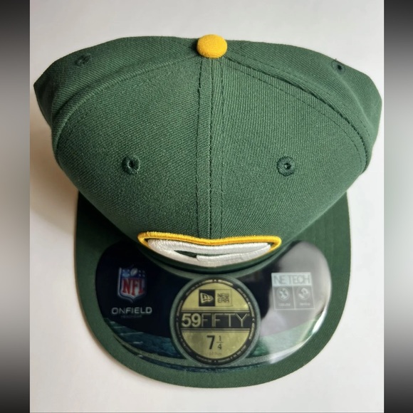 🔥New Era 59Fifty Men's Cap NFL Green Bay Packers Green YellowSideline 5950 Hat - Picture 2 of 5